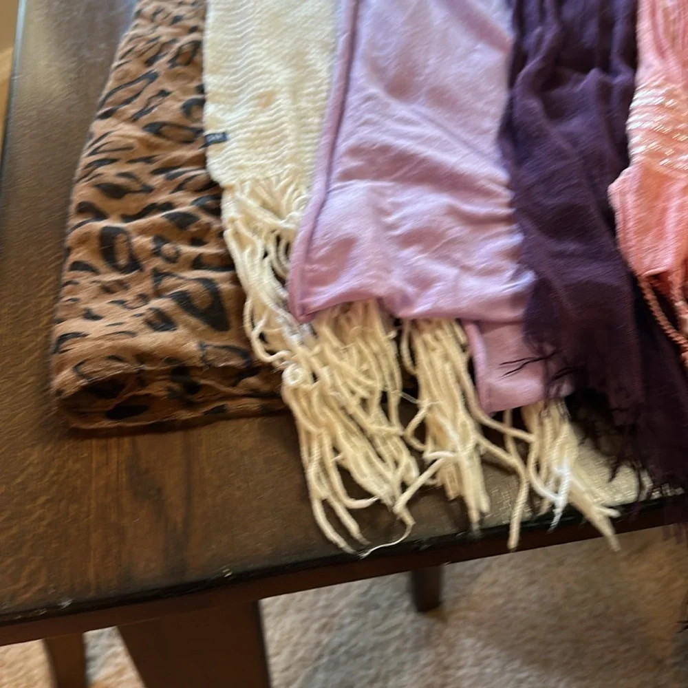 Assorted Colorful Scarves Collection set of 6 sold together - Picture 4 of 11